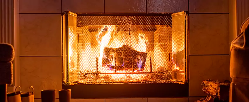 Mendota Hearth Landscape Fireplace Installation in Glenview, Illinois